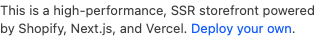 Screenshot of the storefront's description text on demo.vercel.store, shown in low-contrast gray text.